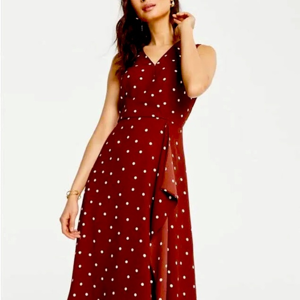 Ann Taylor size 10 cognac brown wrap dress.